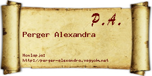 Perger Alexandra névjegykártya